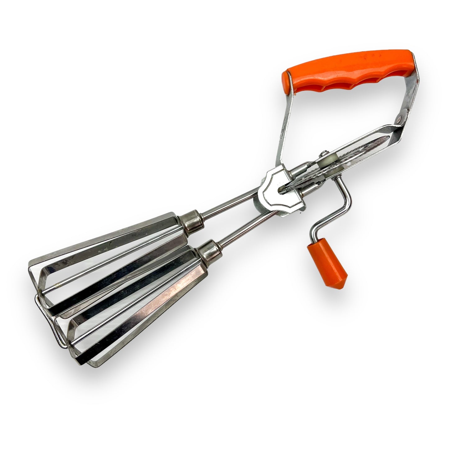 Retro Orange Handle Hand Whisk Egg Beater - Stainless Steel - Made in Japan