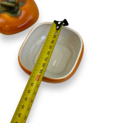 Orange pepper condiments dish with lid