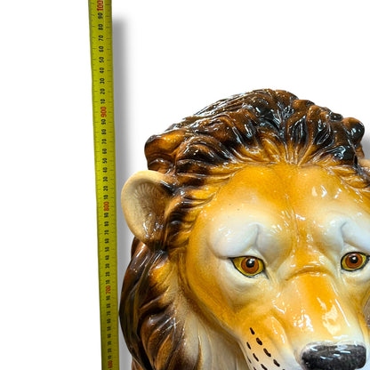 Italian Ceramic Lion Statue – 90cm Tall