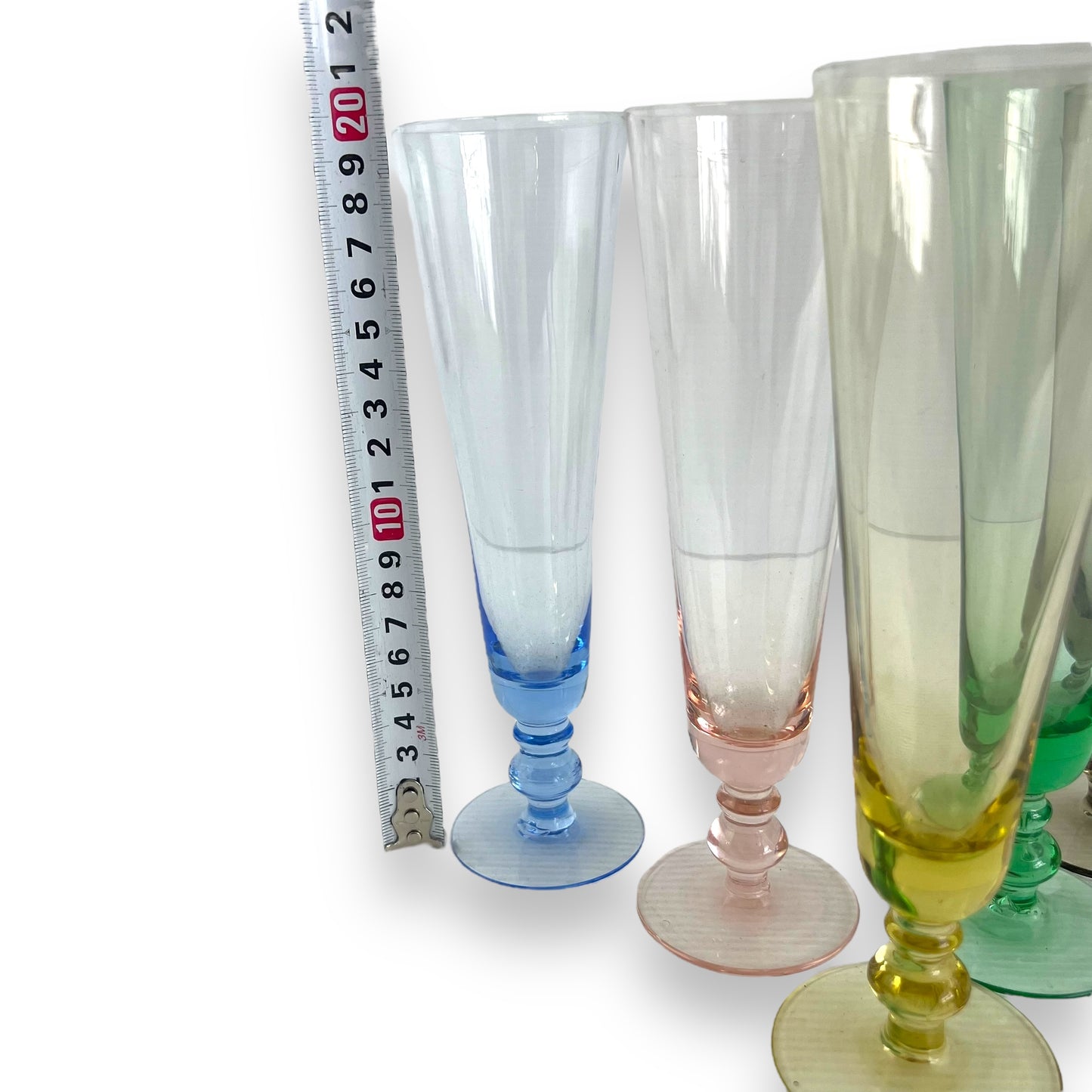 Harlequin Champagne Flutes Set of 5: Blue, Pink, Yellow, Green & Black