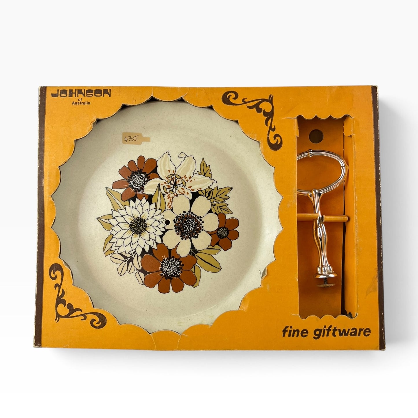 Johnson of Australia Floral Cake Plate & Server Gift Set – Original Box