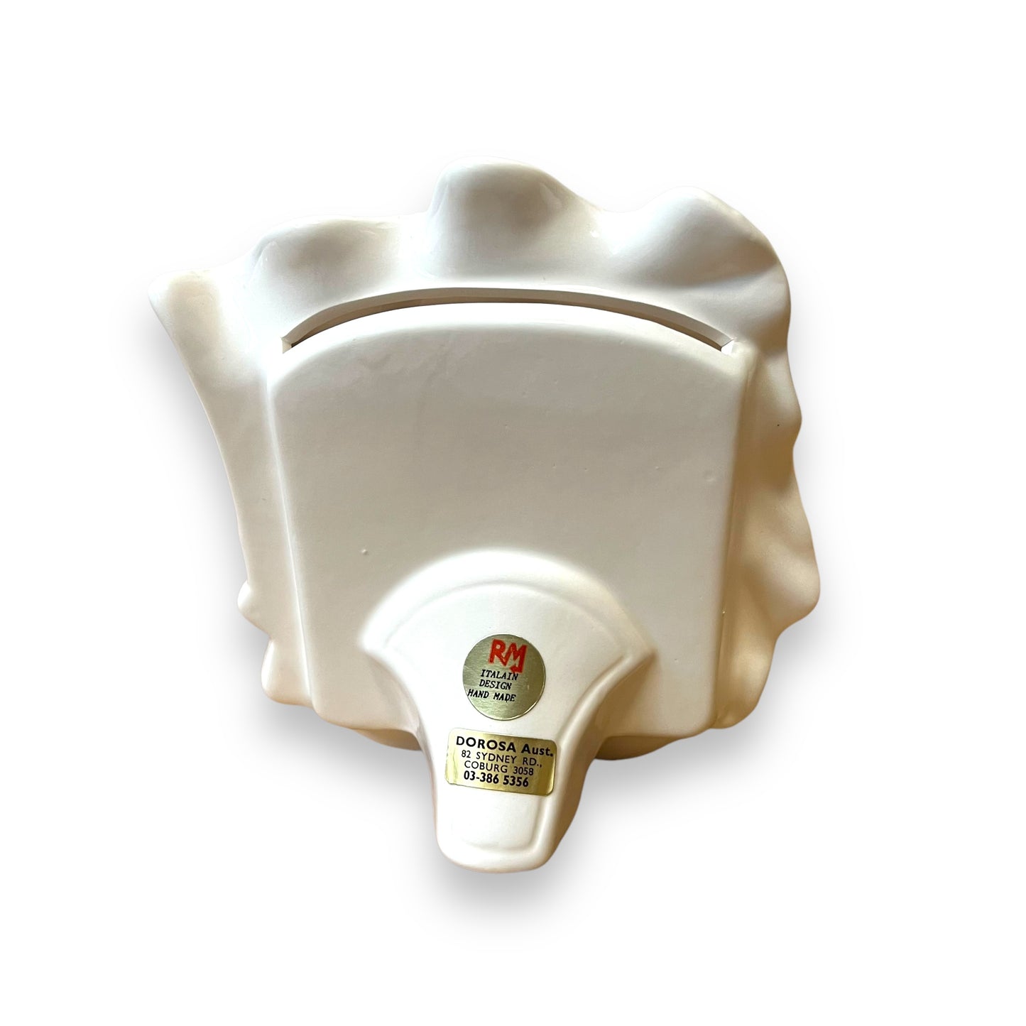 Italian Ceramic Picture Frame by RM Dorosa - White with Gold Accents