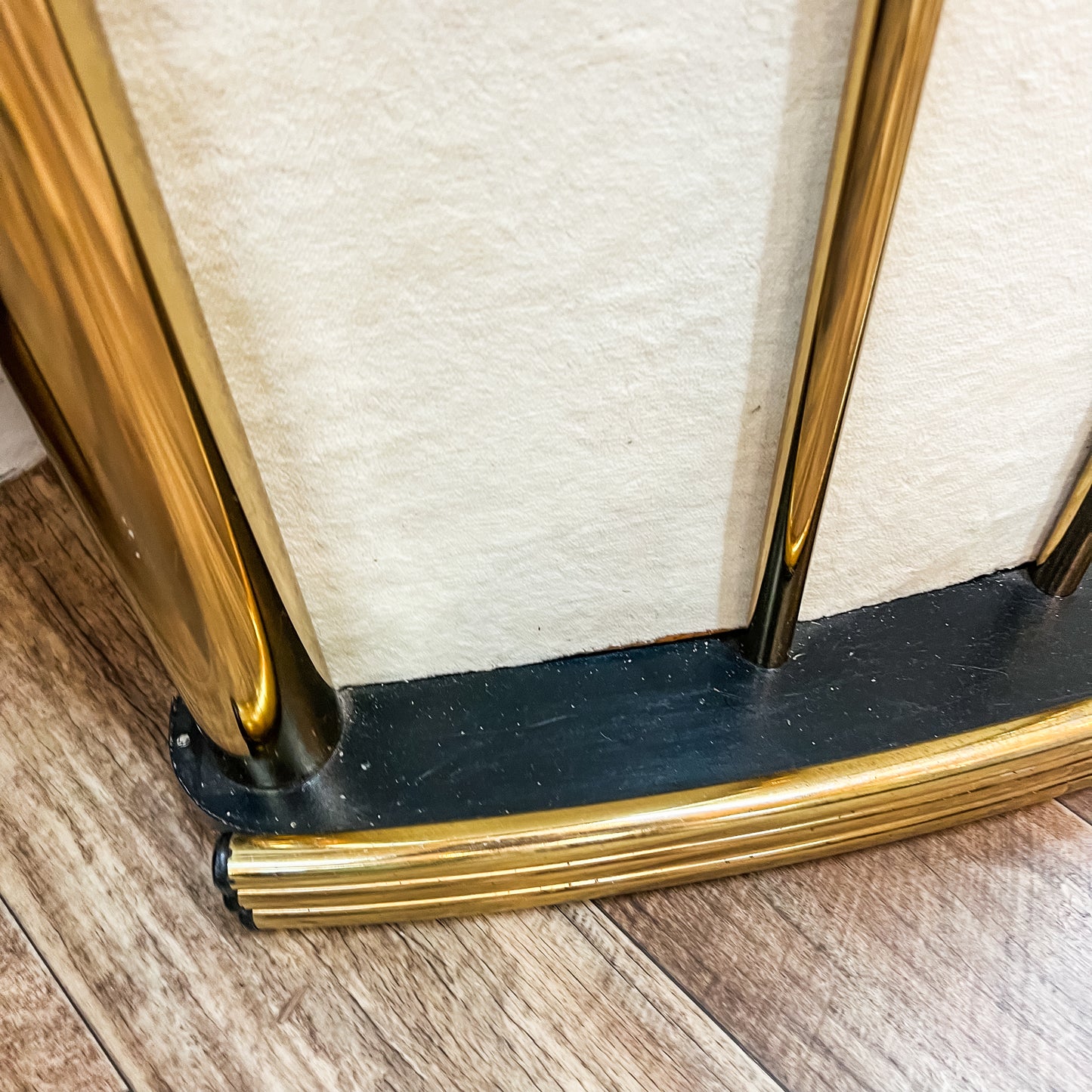 Curved Brass & Black Bar / Console Cabinet