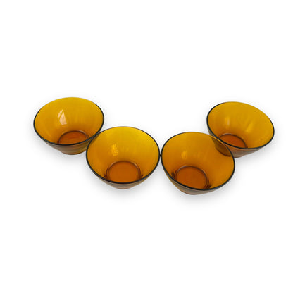 Duralex France Amber Glass Bowl Set of 4