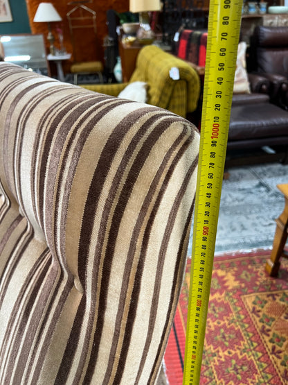 Striped Recliner Armchair with Footrest