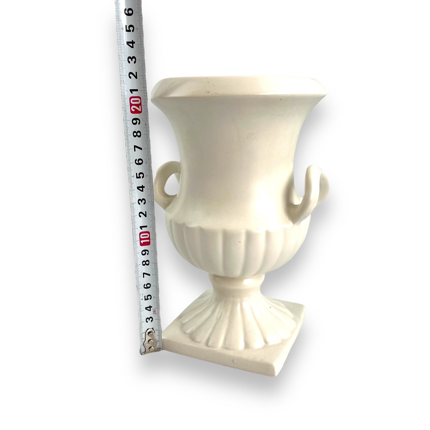 White ceramic urn shape vase