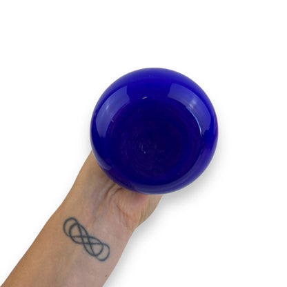 Cobalt Blue Glass Vase – Flared Neck & Bulbous Base