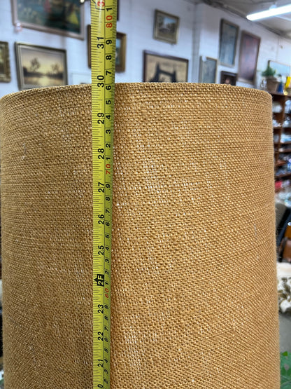1970s Ceramic Table Lamp – Brown Glaze with hessian shade