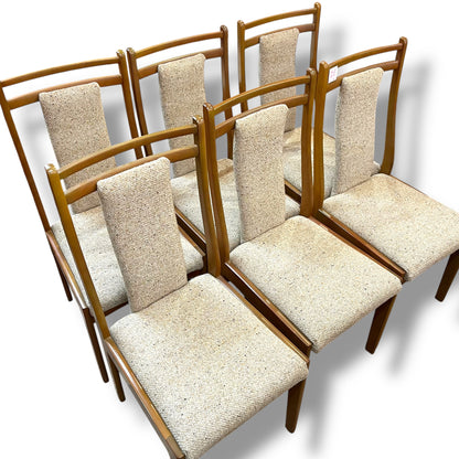 Set of 6 Vintage Dining Chairs with High Backrests
