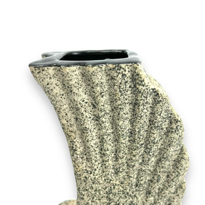 Textured Swan Vase White & Black