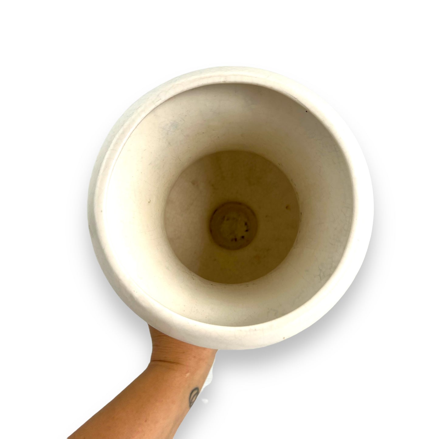 White ceramic urn shape vase (Crazing)