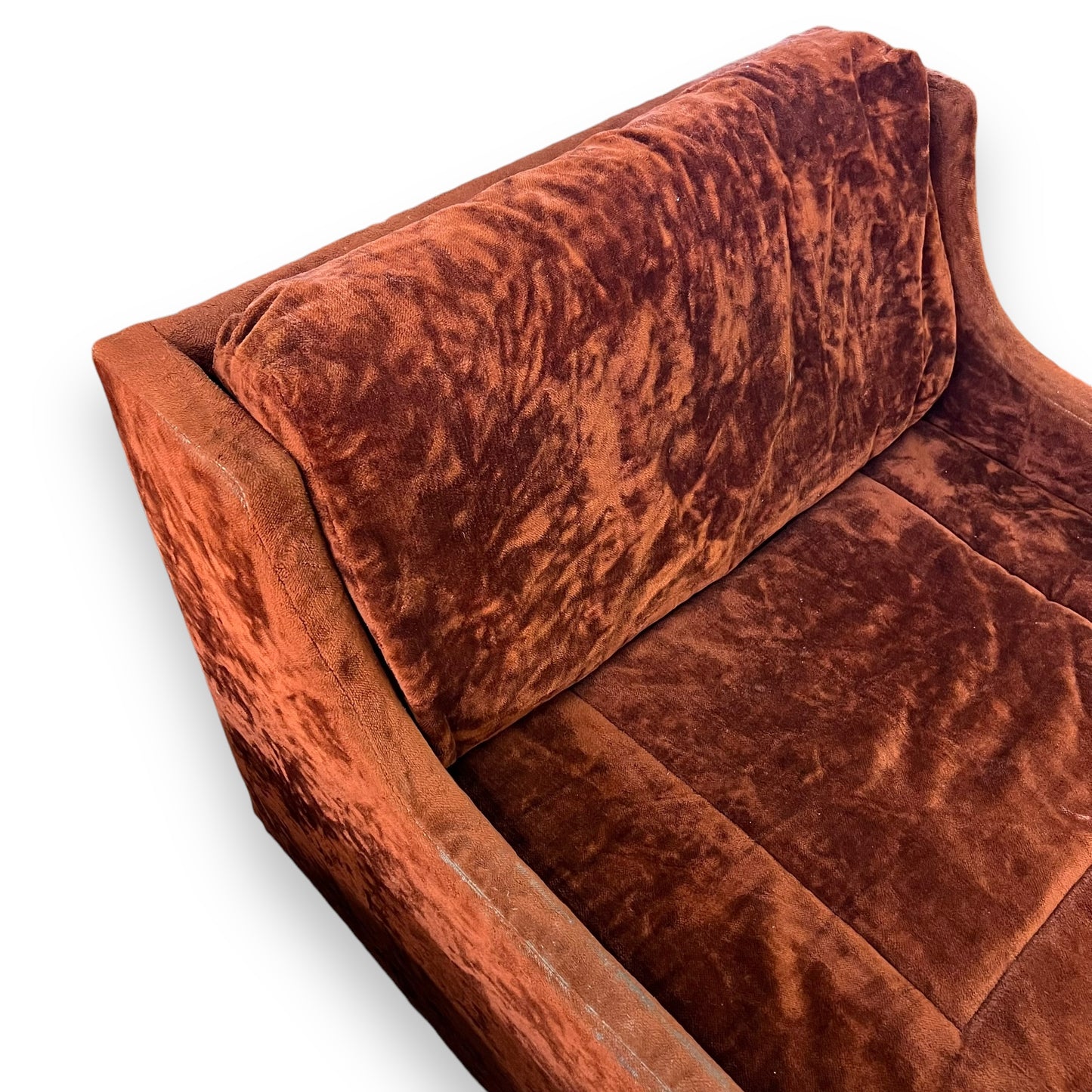 Orange Maroon Crushed Velvet Single Lounge Chair