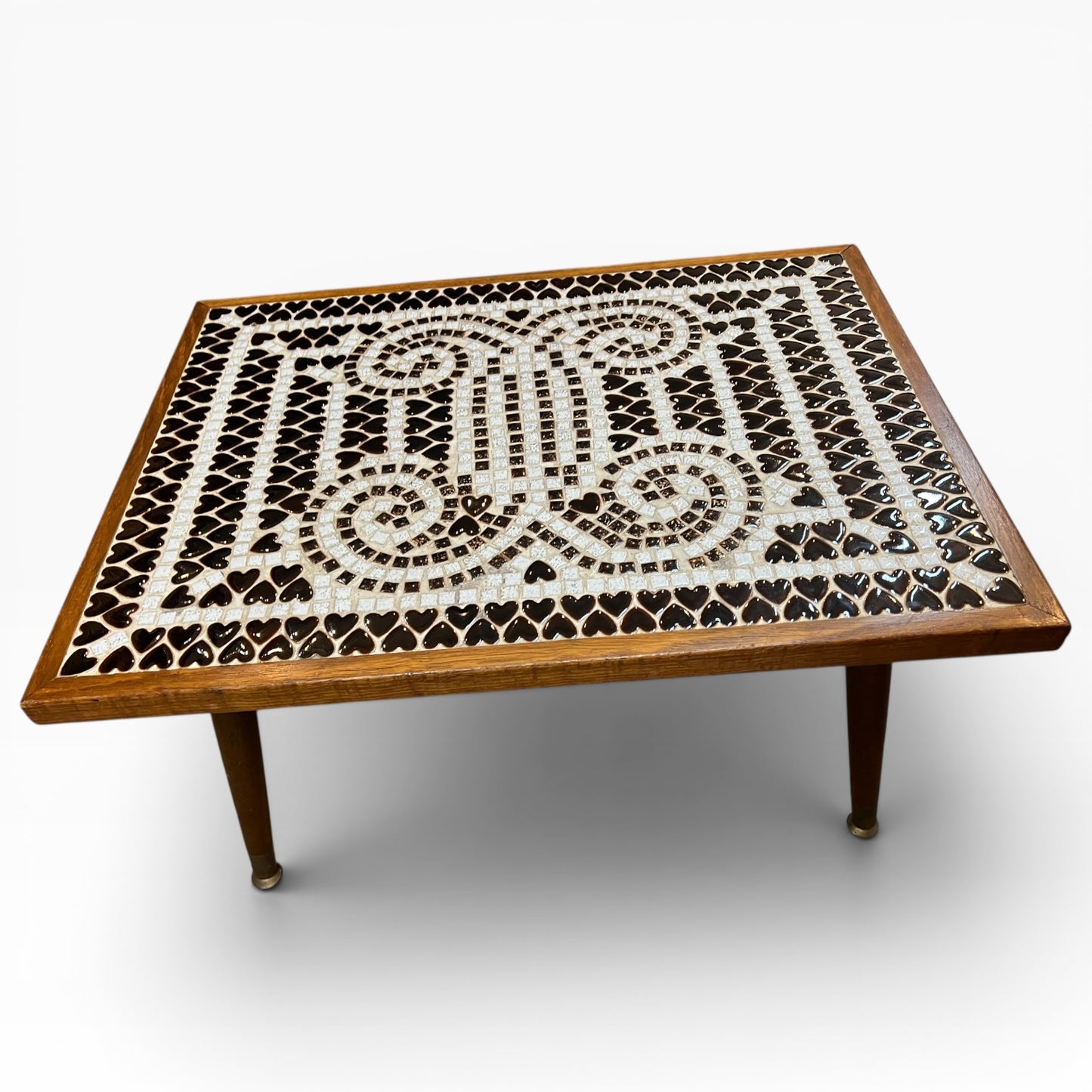 Mosaic Tile Coffee Table with Teak Frame