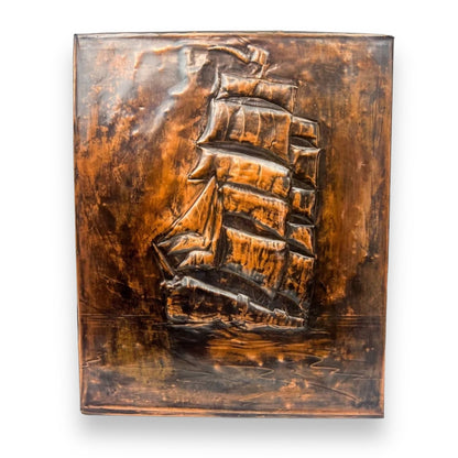 Sailing Ship Pressed Metal Artwork