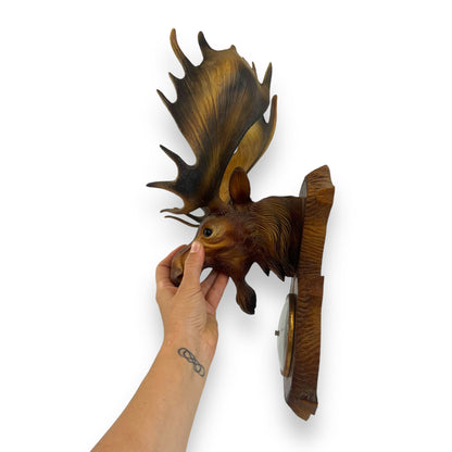Norwegian Moose Barometer | Scandinavian Mid-Century Wall Weather Station | 1970s