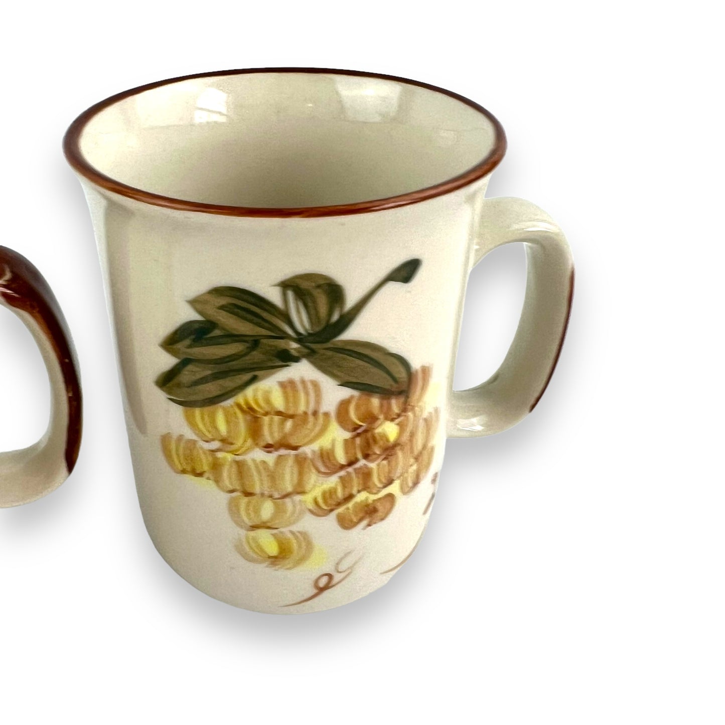 Yellow grape pattern mug set of 2