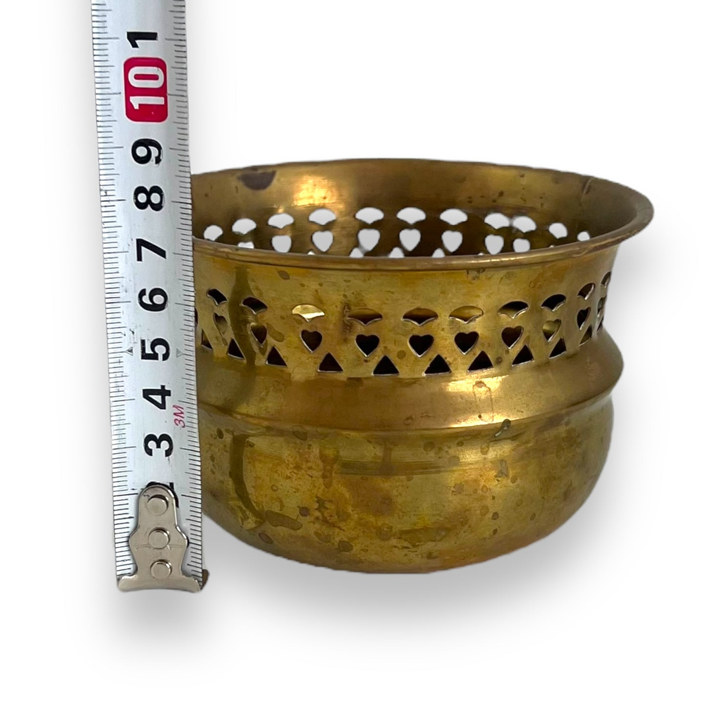 Small Brass Plant Pot Heart shape holes