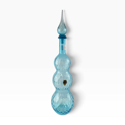 Toscany triple gourd blue glass genie bottle