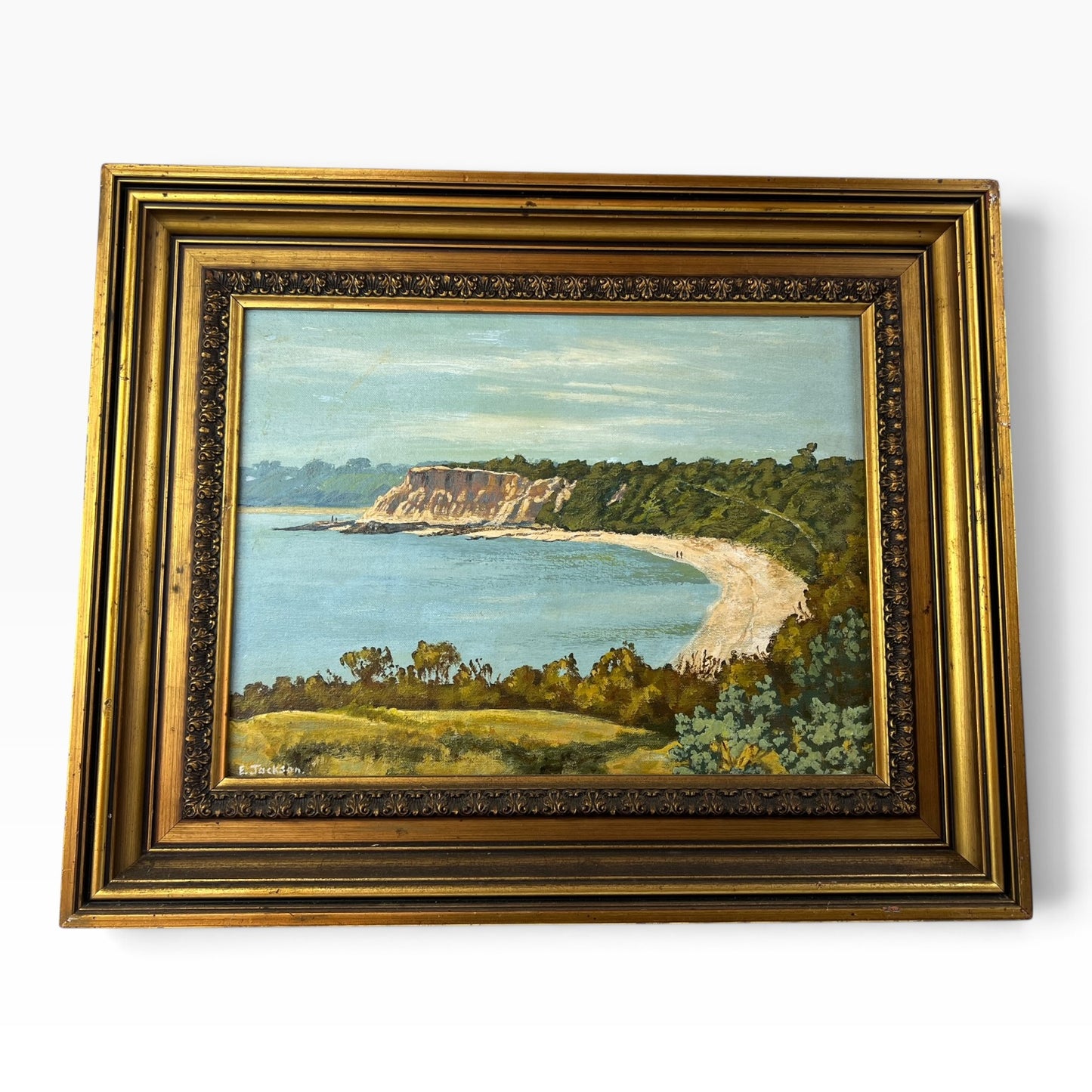 Half Moon Bay, Black Rock Original Coastal Painting- E. Jackson