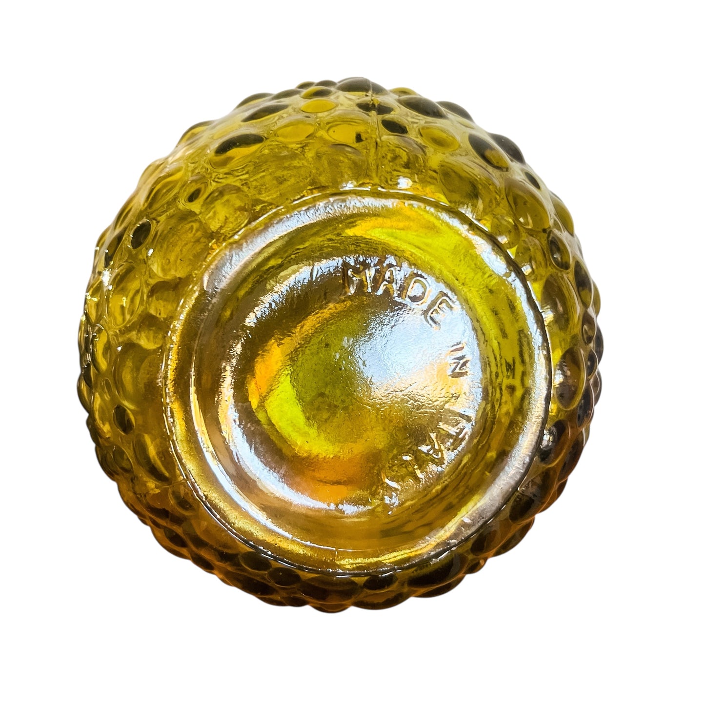 Olive Green Hobnail Genie Bottle