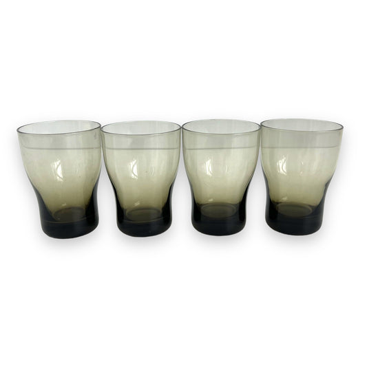 Black Smokey glass set of 4