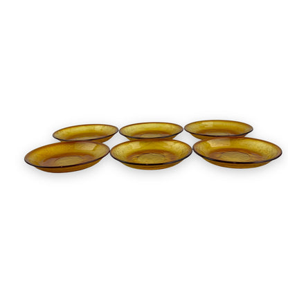 Arcoroc Sierra Amber Glass small plate set of 6