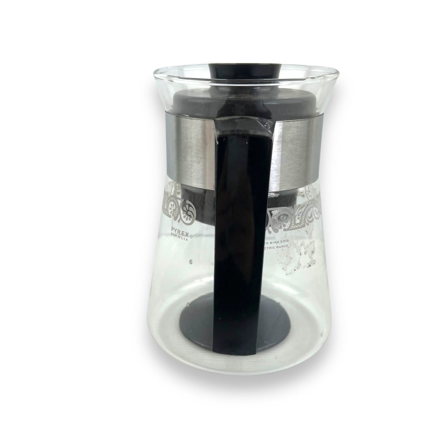 Pyrex Glass Coffee Pot Black Handle