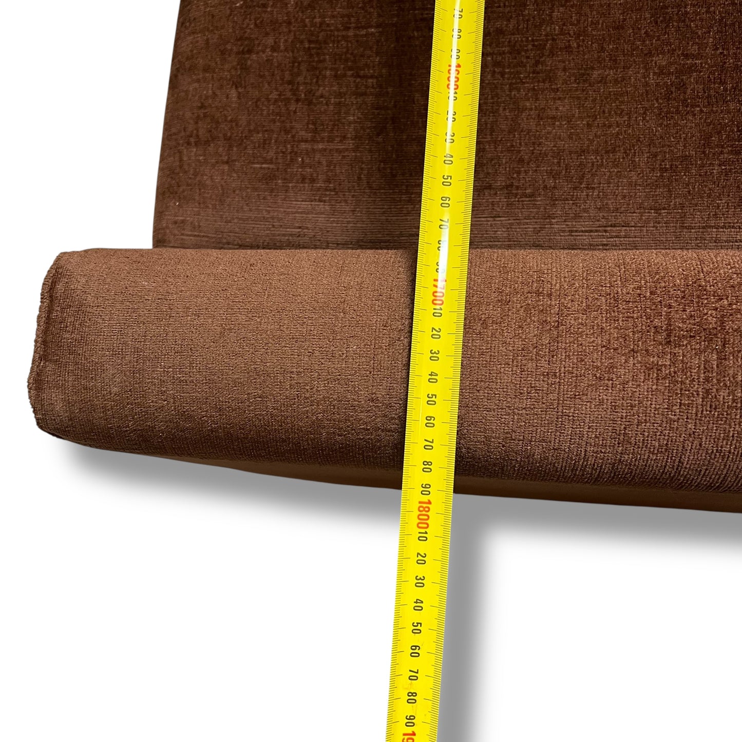 Brown Velour Sofa Bed – Button Back with Fold-Out Mattress
