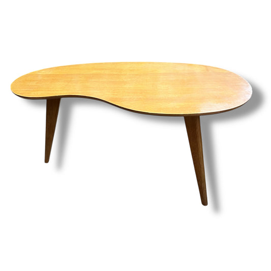 Kidney Shaped Coffee Table with Tapered Legs