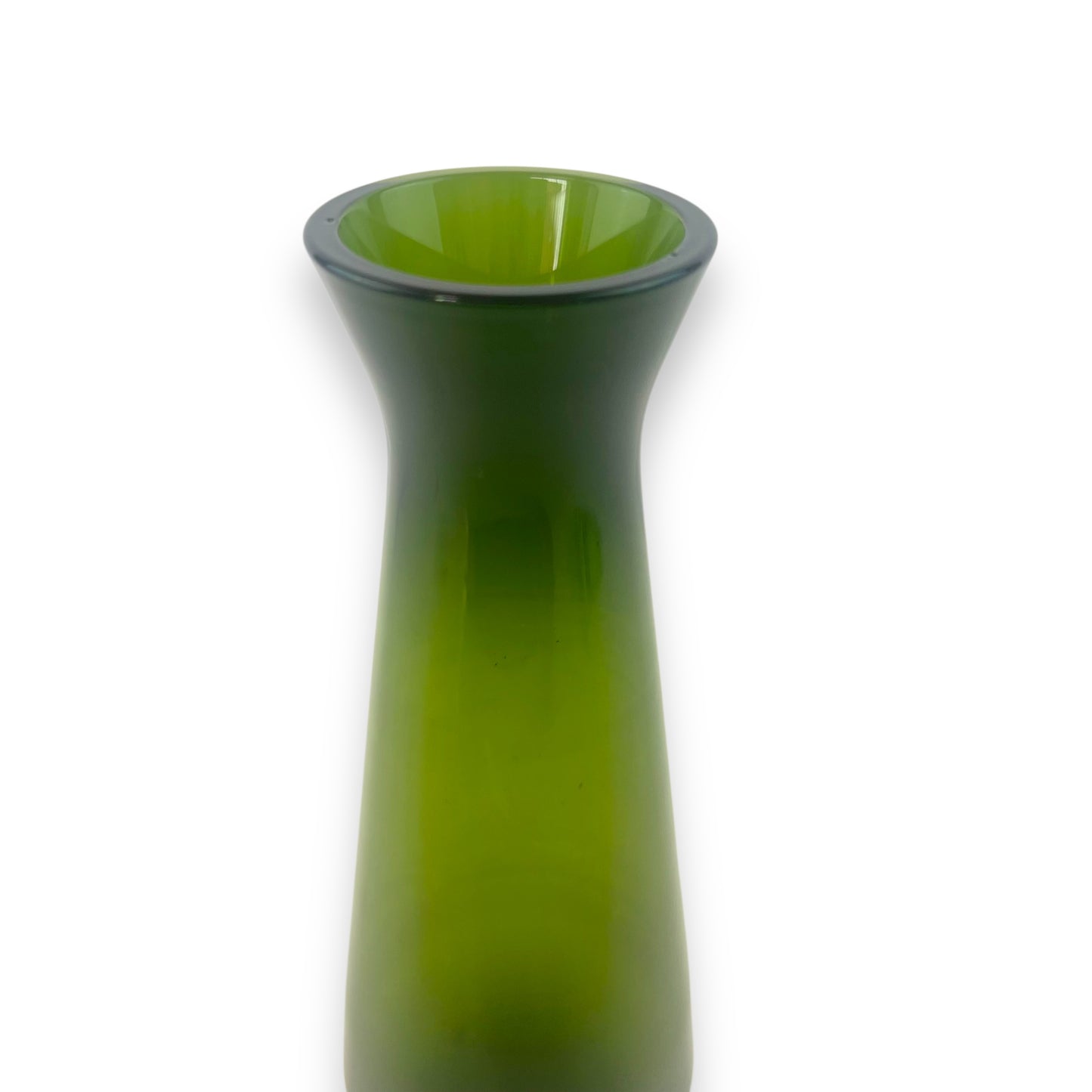 Green Empoli Art Glass Vase with Clear Base