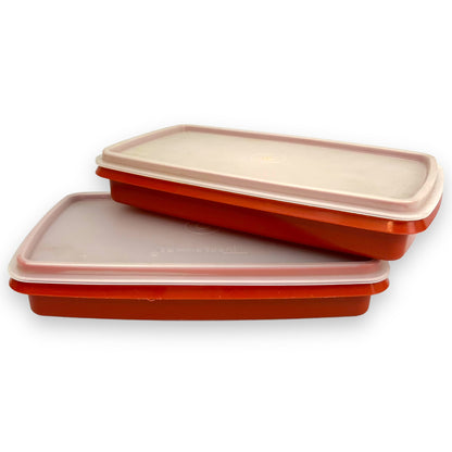 X2 Red Rectangle Tupperware Containers