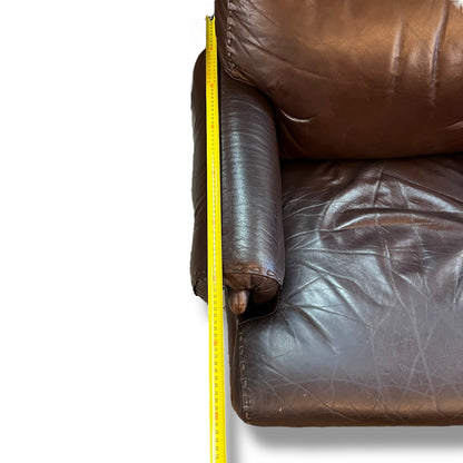 Moran Brown Leather Armchair
