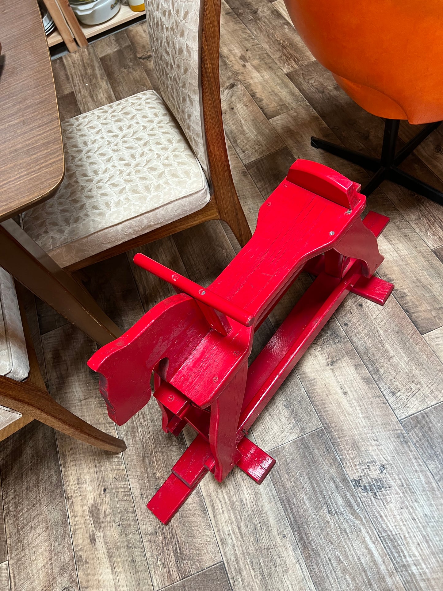 Red Wooden Rocking Horse
