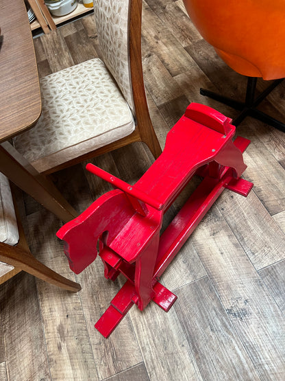 Red Wooden Rocking Horse