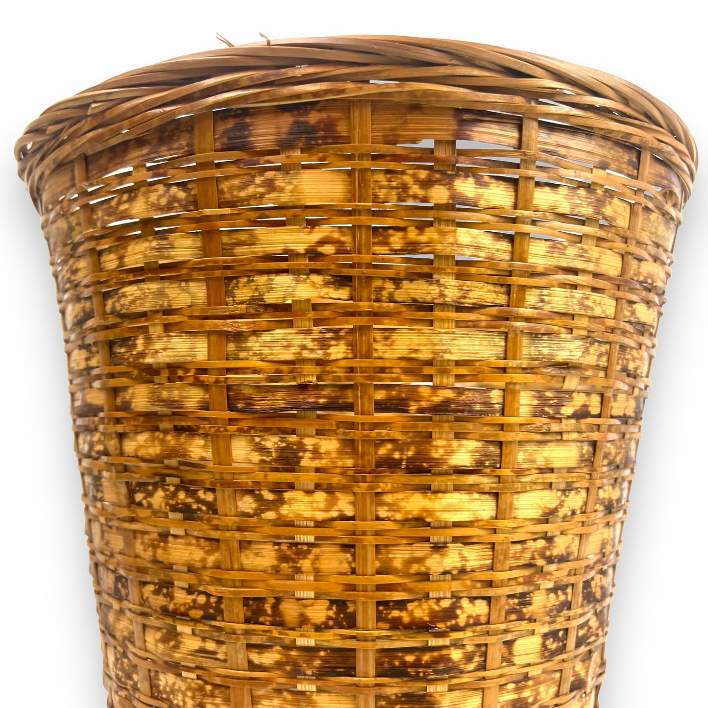 Cane Basket with Tortoiseshell Cane Weave