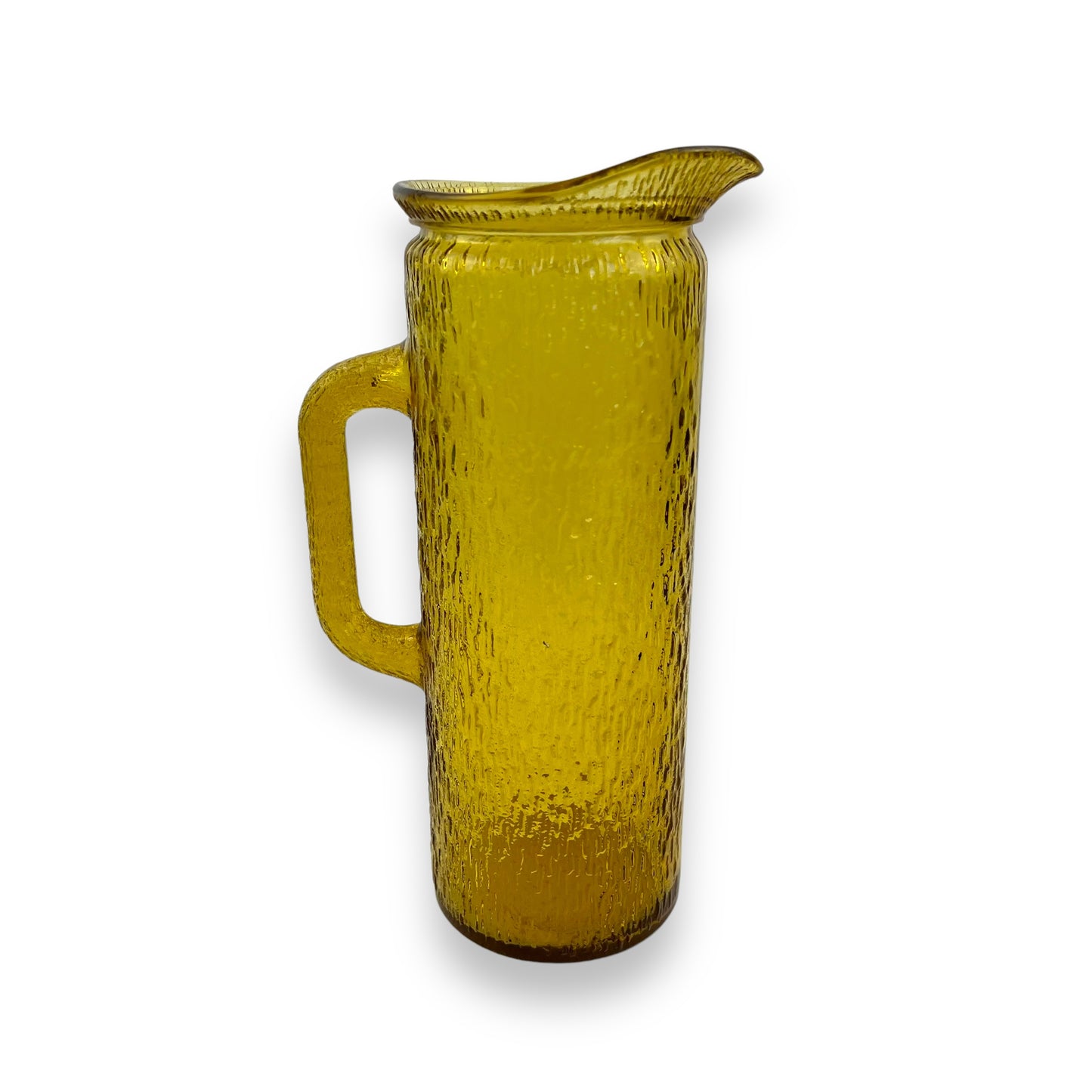 Crinkle Textured Amber Glass Jug