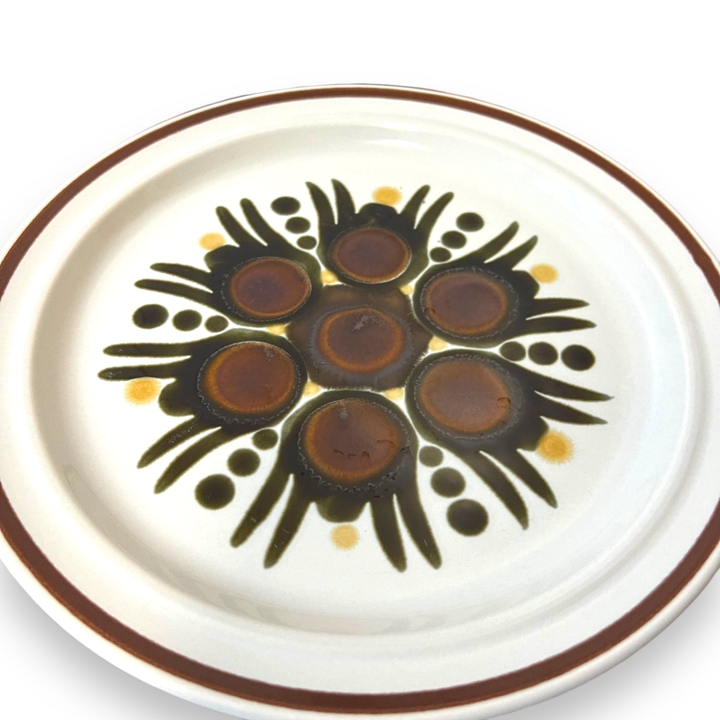 Set of 4 Vintage Classic Stoneware Dinner Plates - Fantasy Design