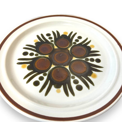 Set of 4 Vintage Classic Stoneware Dinner Plates - Fantasy Design
