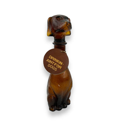 Amber Glass Dachshund Decanter