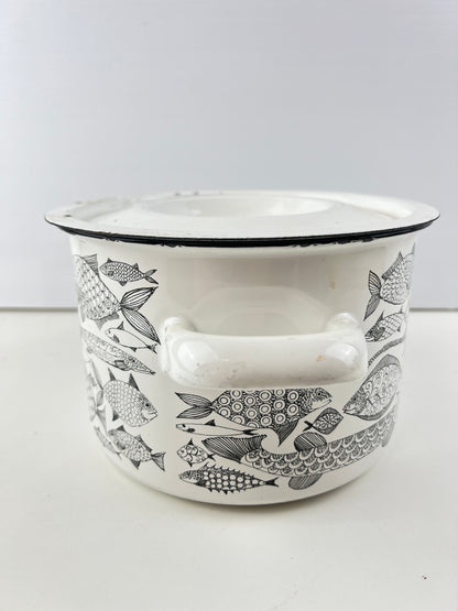 Finel Finland ‘Neptun’ Enamel Lidded Pot – Fish Pattern