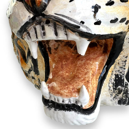 Large Italian Tiger Head Ceramic Planter