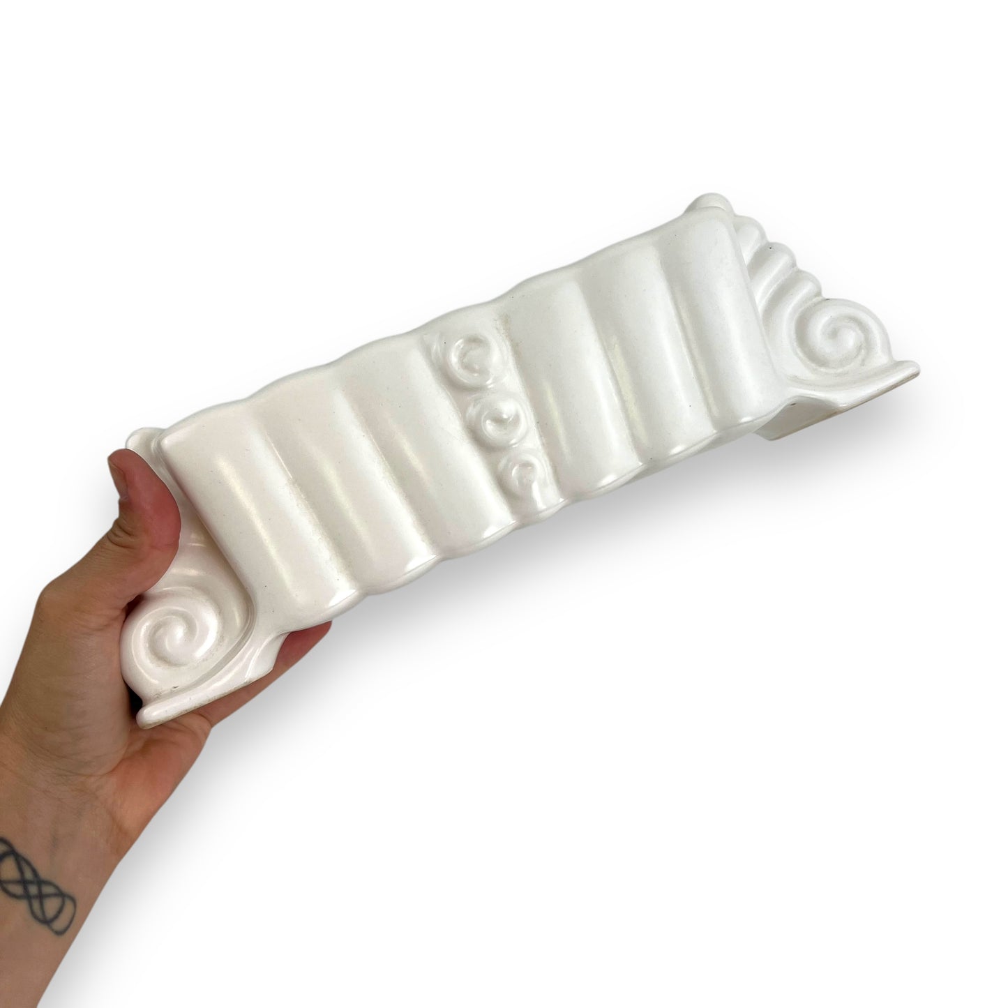 Diana Pottery Trough Vase white