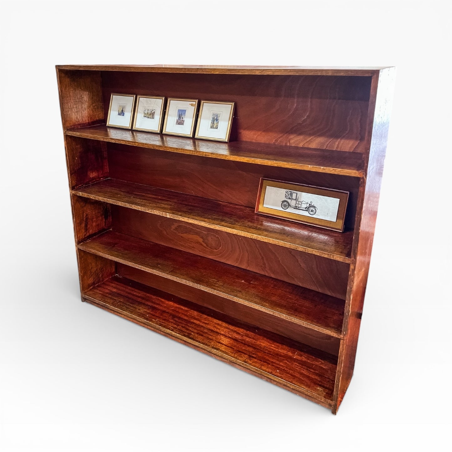Solid Timber Bookcase / Open Bookshelf – Rustic Hardwood
