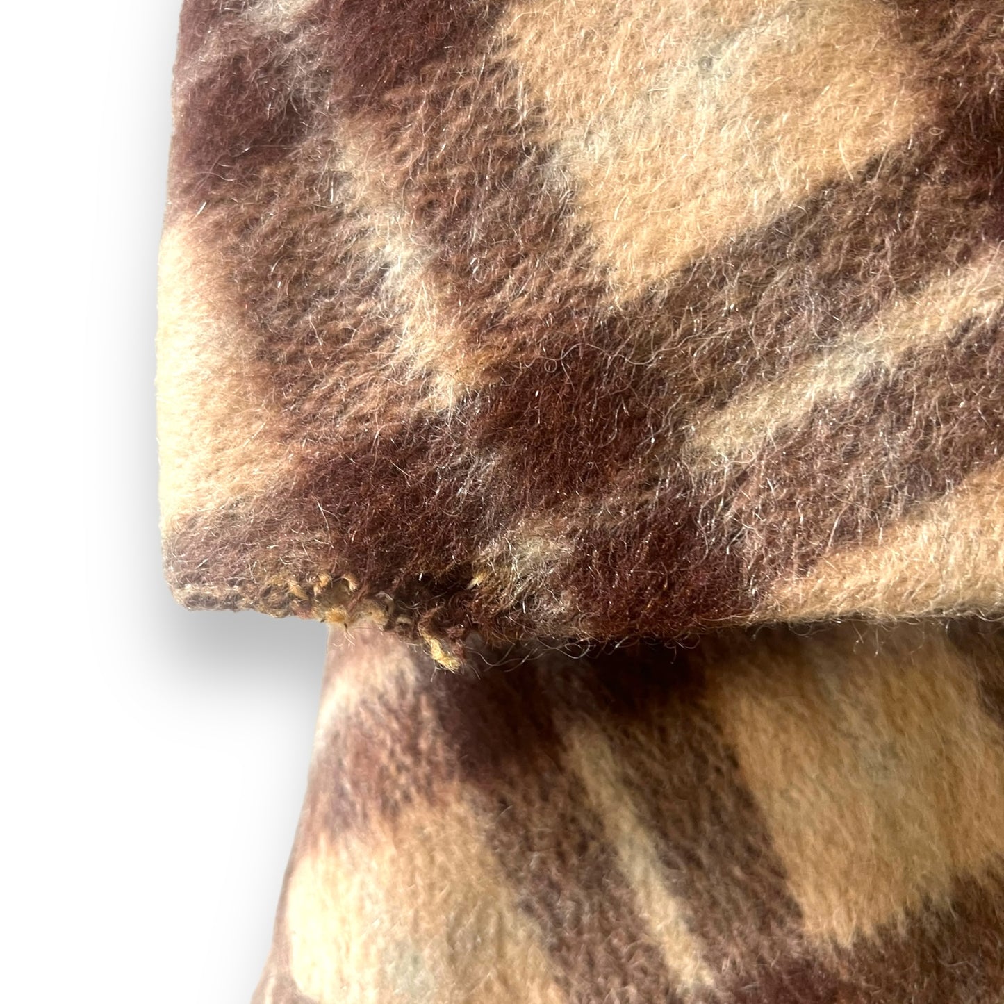 Brown and beige plaid check wool coat - Virgo Model Melbourne