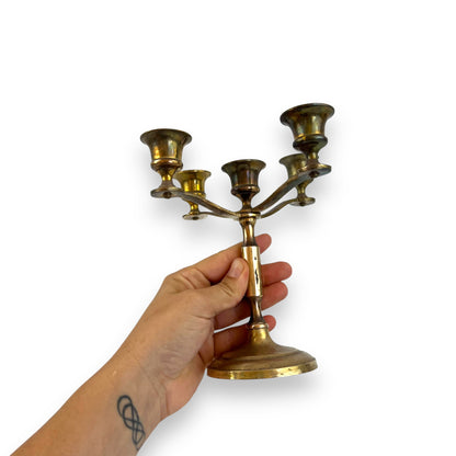 Brass Candlestick Holder for 5 candles