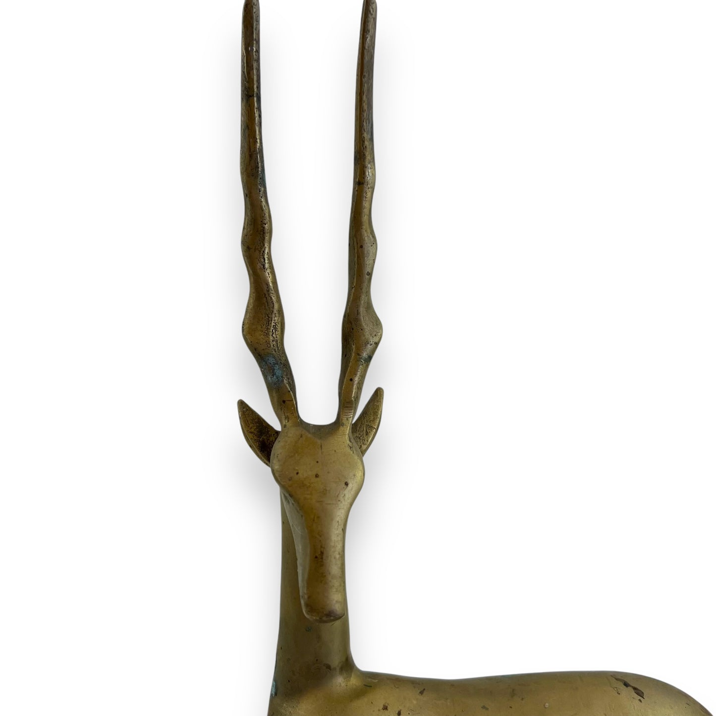 Large brass antelope statue
