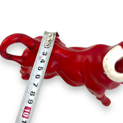 Red Ceramic Bull Figurine – Mid-Century Decorative Collectible