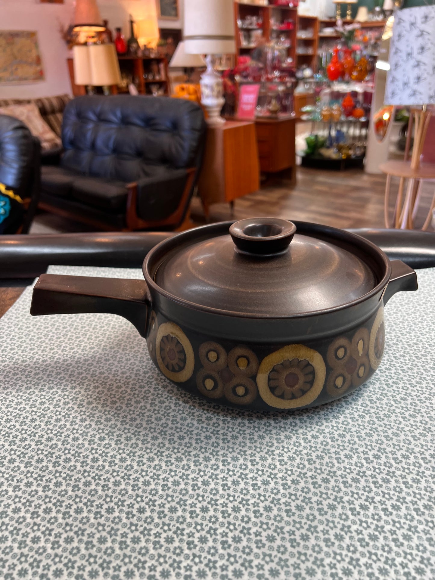 Denby Arabesque Lidded Casserole Pot – Mid Century Stoneware Cooking Dish