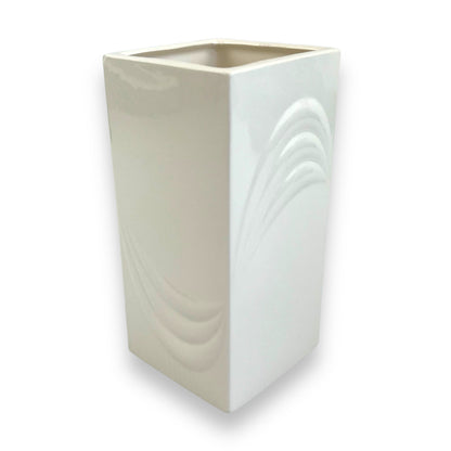 White rectangle vase with arch stripe pattern