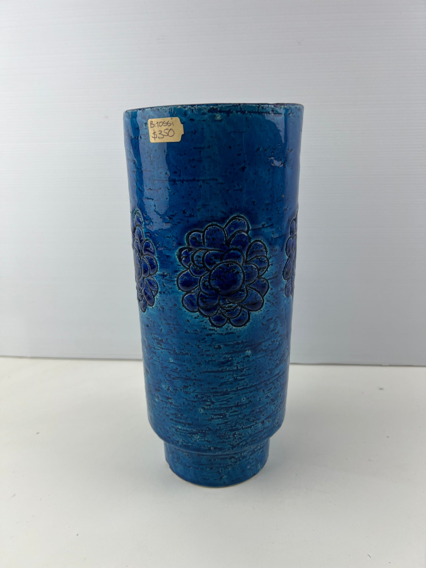 Bitossi Blue Flower Pattern Ceramic Vase – Made in Italy